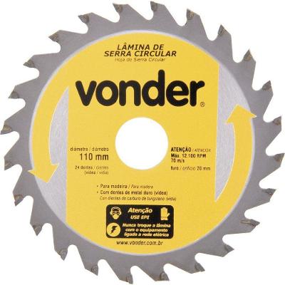 Lamina Serra Circ Vídea 110x20x2,6mm 24d Mad 3 Pçs Vonder