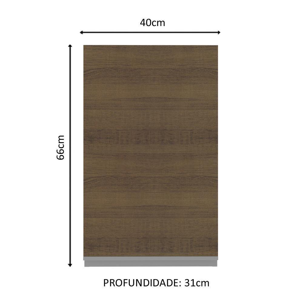 Armário Aéreo Glamy 100%MDF 40cm 1 Porta BR/Rustic Madesa - 7