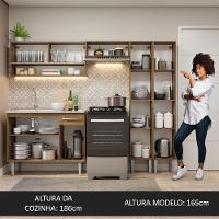 Armário De Cozinha Compacta 229cm Com Pia Rustic Emilly Madesa 11 Rustic - 7