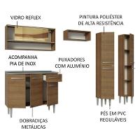 Armário De Cozinha Compacta 229cm Com Pia Rustic Emilly Madesa 11 Rustic - 8