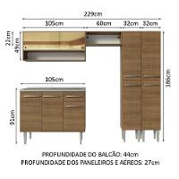 Armário De Cozinha Compacta 229cm Com Pia Rustic Emilly Madesa 11 Rustic - 9