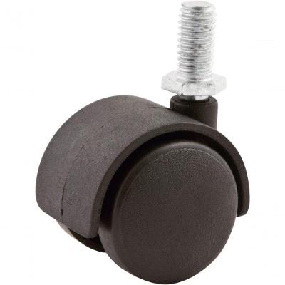 Rodizio Giratório Duplo 50mm 20kg Nylon Pino Rosca 10x15mm R