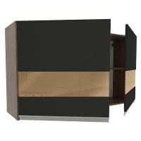 Armário Aéreo Madesa Glamy 2 Portas com Vidro Rustic Preto