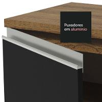 Armário De Cozinha 349Cm Rustic/Preto Glamy 06 Rustic/Preto