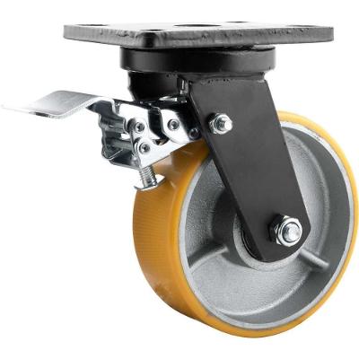 Rodizio Giratório Com Freio 6'' Pu+ferro Industrial Vonder