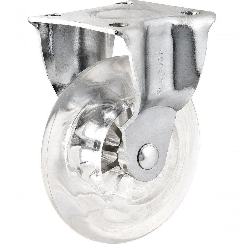 Rodizio Fixo 3" Leve 55kg Poliuretano Transparente - Vonder - 1