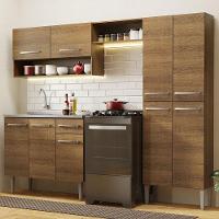 Armário De Cozinha Compacta 229cm Com Pia Rustic Emilly Madesa 10 Rustic - 1