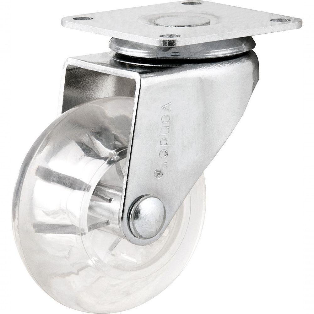 Rodizio Giratório 1.3-8 Leve 20kg Poliuretano Transparente - 1