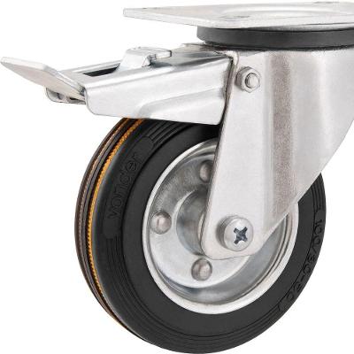 Rodizio Giratório Com Freio 4 Média 88kg Núcleo Chapa Borra