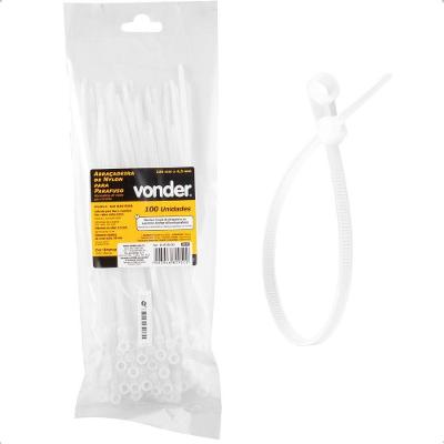 Abraçadeira Nylon Parafusos 220 X 4,3 Mm Branca 100 Peças Vonder