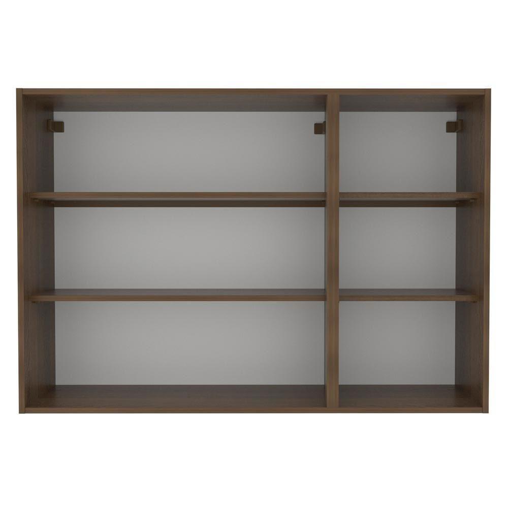 Armário Aéreo Madesa Lux 120 cm 3 Portas Rustic e Preto - 10