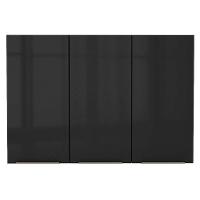 Armário Aéreo Madesa Lux 120 cm 3 Portas Rustic e Preto - 2