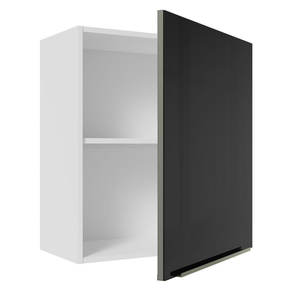 Armário Aéreo Madesa Lux 60cm 1 Porta Branco Preto - 7