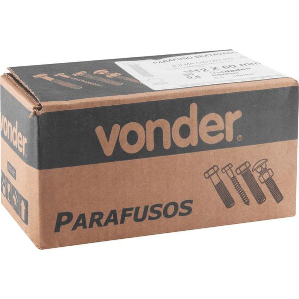 Parafuso Sextavado 8.8 12x60 Ma Rt Din 933 Com 50 Un Vonder - 2