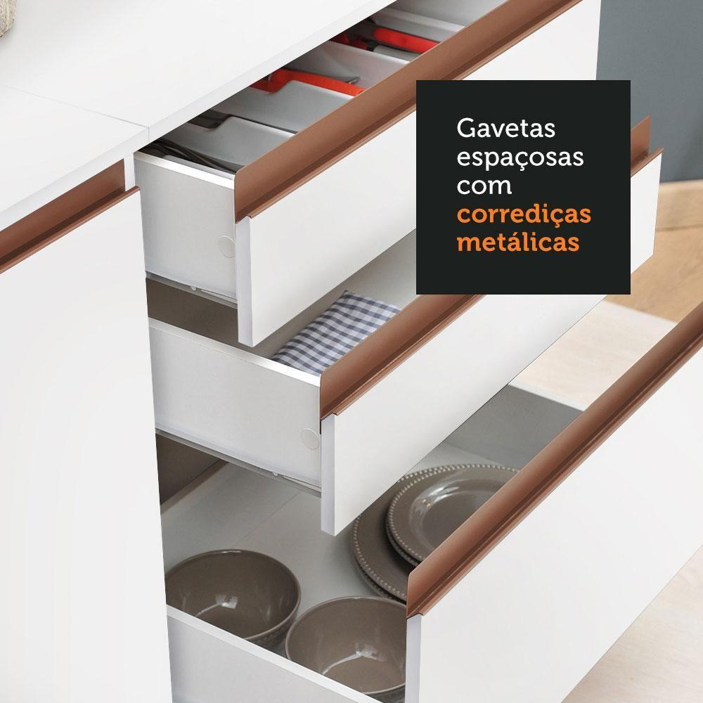 Armário de Cozinha com Balcão 5 Portas 3 Gavetas Branco - 10
