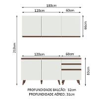 Armário de Cozinha com Balcão 5 Portas 3 Gavetas Branco - 3