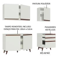 Armário de Cozinha com Balcão 5 Portas 3 Gavetas Branco