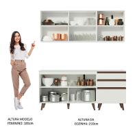 Armário de Cozinha com Balcão 5 Portas 3 Gavetas Branco - 6