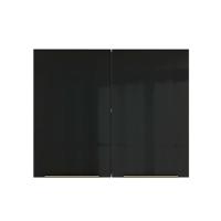 Armário Aéreo Madesa Lux 80cm 2 Portas Branco Preto - 6
