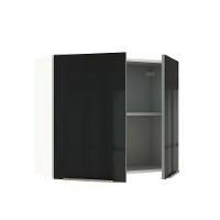 Armário Aéreo Madesa Lux 80cm 2 Portas Branco Preto - 9