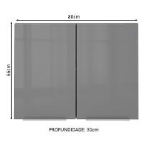 Armário Aéreo Madesa Lux 80 Cm 2 Portas Rustic/cinza