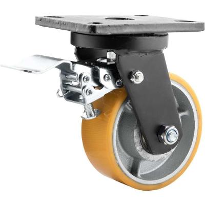 Rodizio Giratório Com Freio 5'' Pu+ferro Industrial Vonder