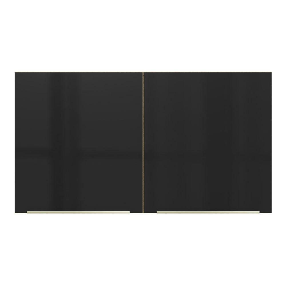 Armário Aéreo Madesa Lux 120 cm 2 Portas Rustic e Preto - 8