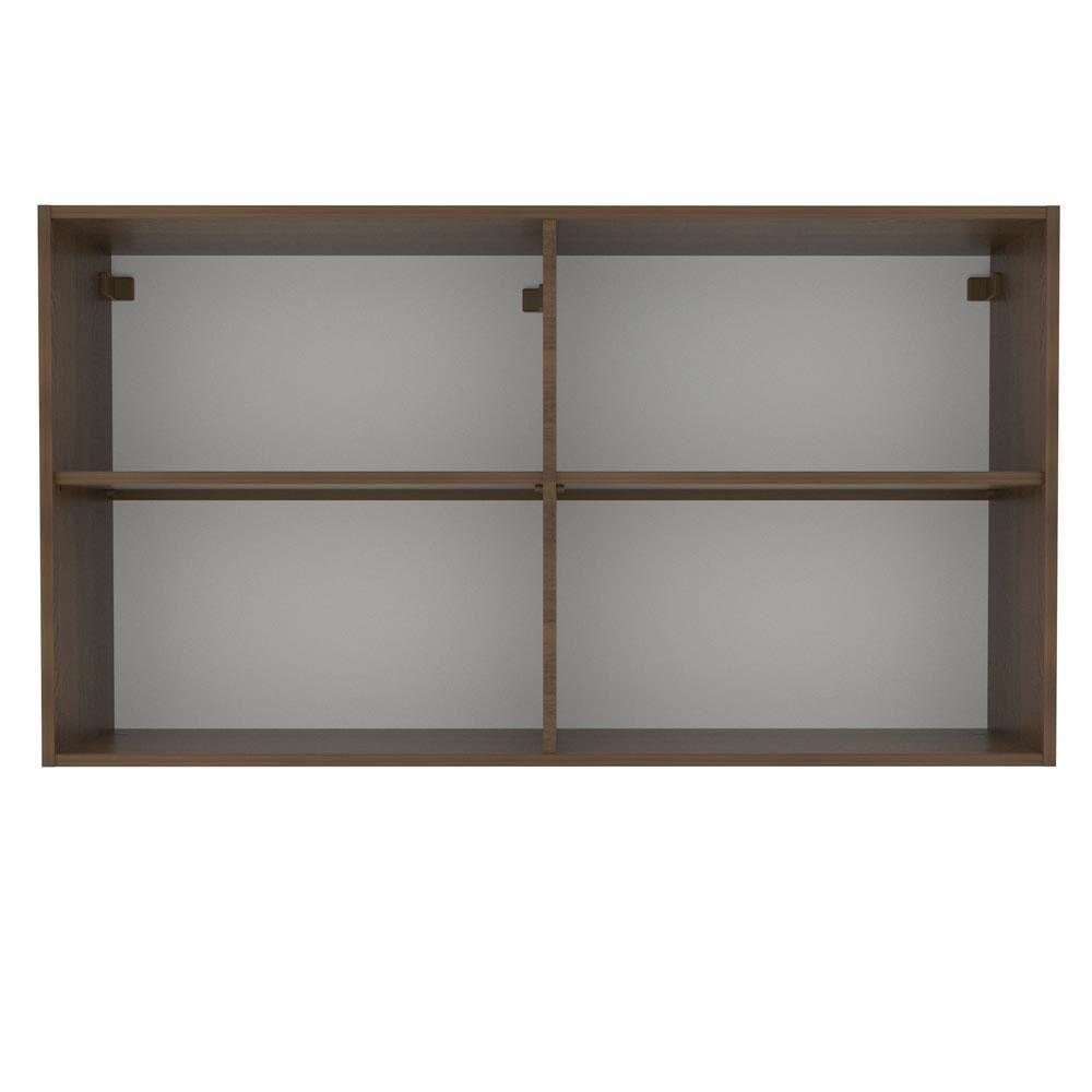 Armário Aéreo Madesa Lux 120 cm 2 Portas Rustic e Preto - 9
