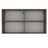 Armário Aéreo Madesa Lux 120 cm 2 Portas Rustic e Preto - 14