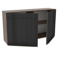 Armário Aéreo Madesa Lux 120 cm 2 Portas Rustic e Preto - 5