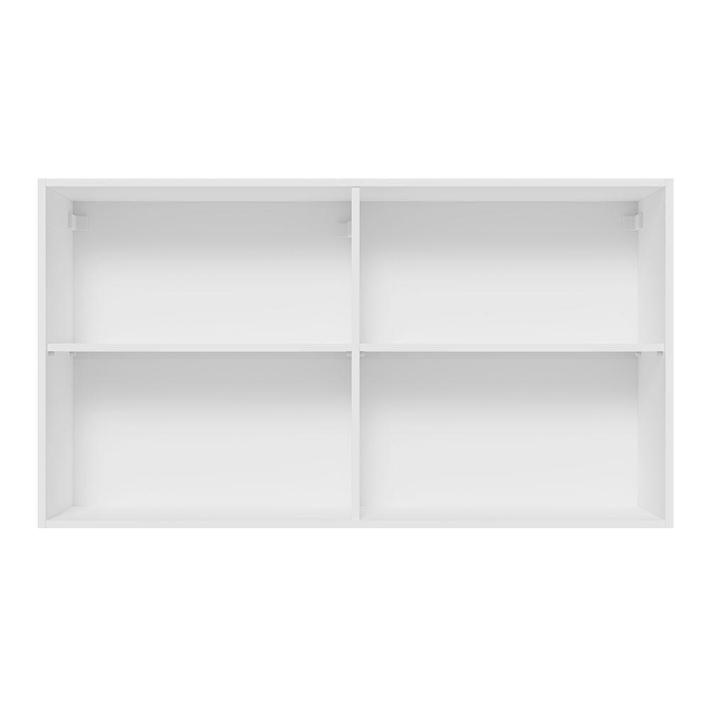 Armário Aéreo Madesa Lux 120cm 2 Portas Branco Cinza - 4