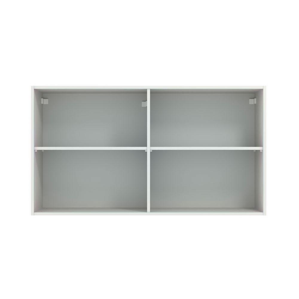 Armário Aéreo Madesa Lux 120cm 2 Portas Branco Cinza - 10