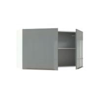 Armário Aéreo Madesa Lux 120cm 2 Portas Branco Cinza - 5