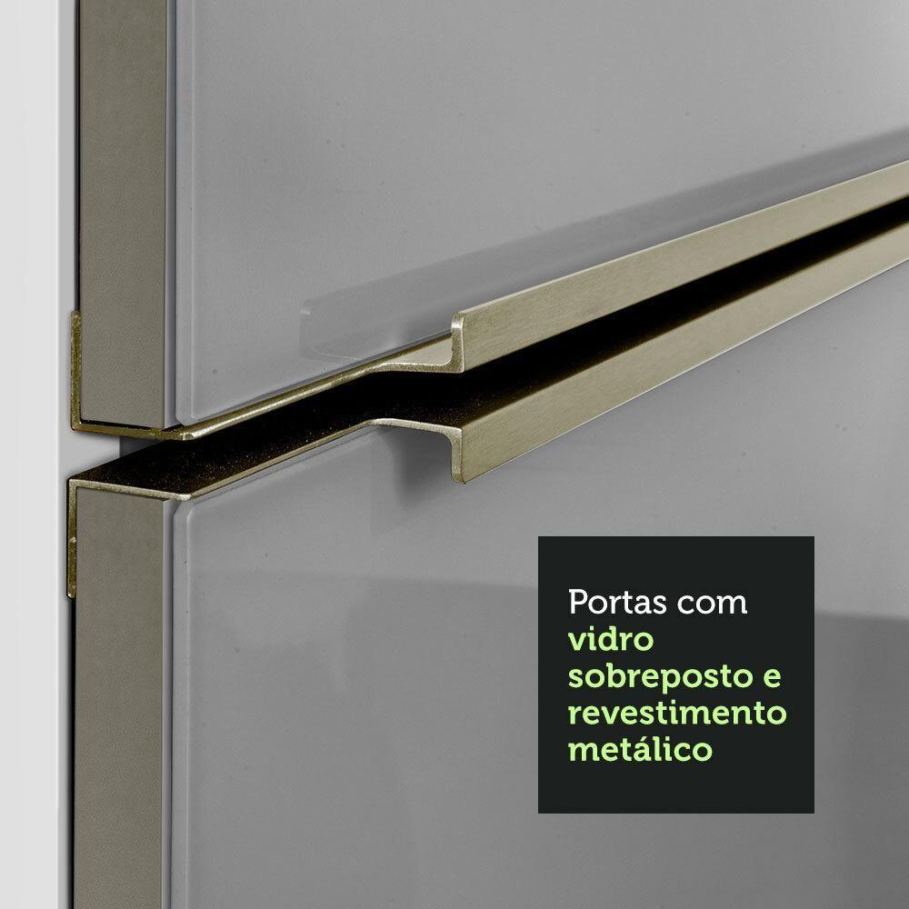 Armário Aéreo Madesa Lux 35cm 1 Porta Branco Cinza - 10