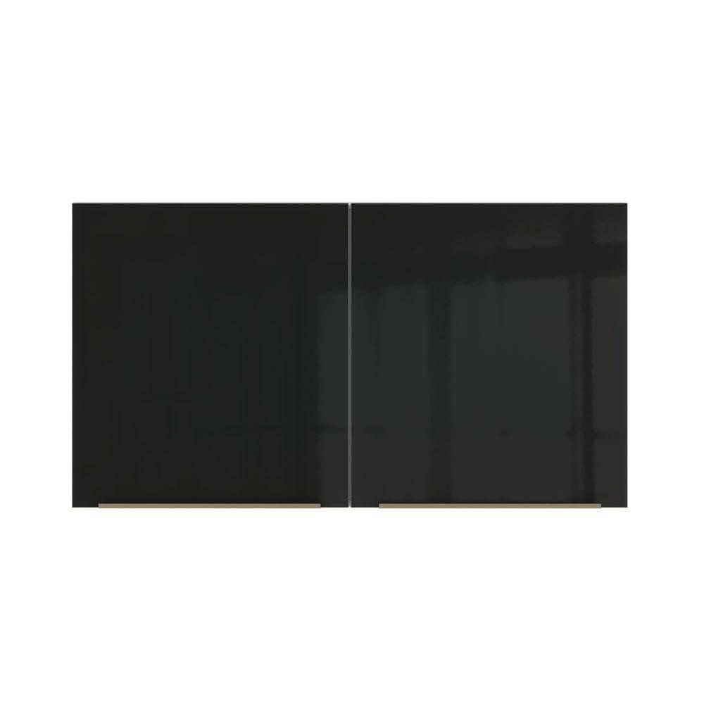 Armário Aéreo Madesa Lux 120cm 2 Portas Branco Preto - 2