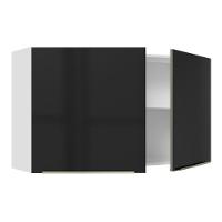 Armário Aéreo Madesa Lux 120cm 2 Portas Branco Preto - 9
