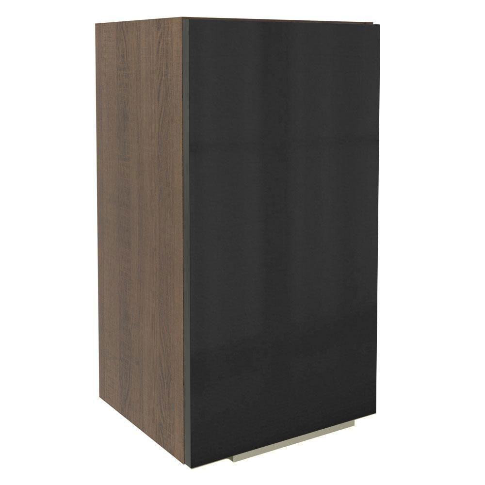 Armário Aéreo Madesa Lux 35 cm 1 Porta Rustic e Preto - 1