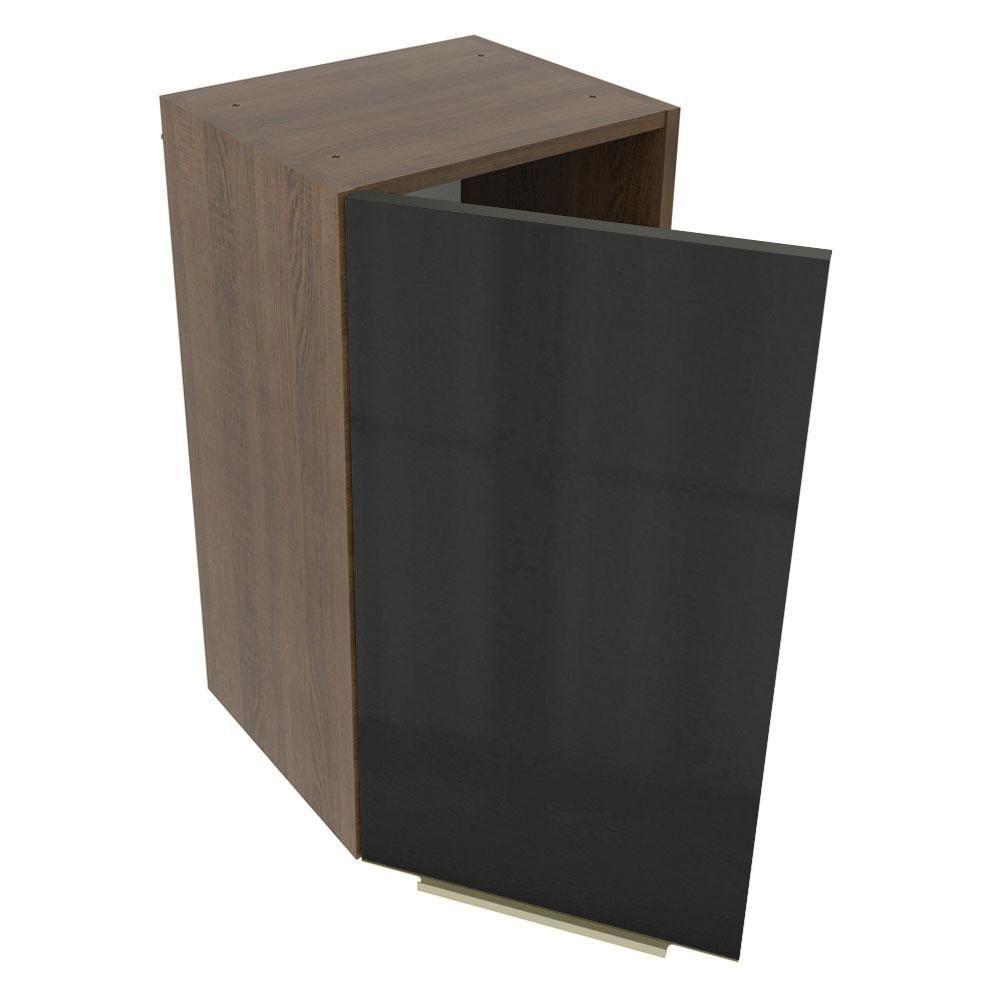 Armário Aéreo Madesa Lux 35 cm 1 Porta Rustic e Preto - 2