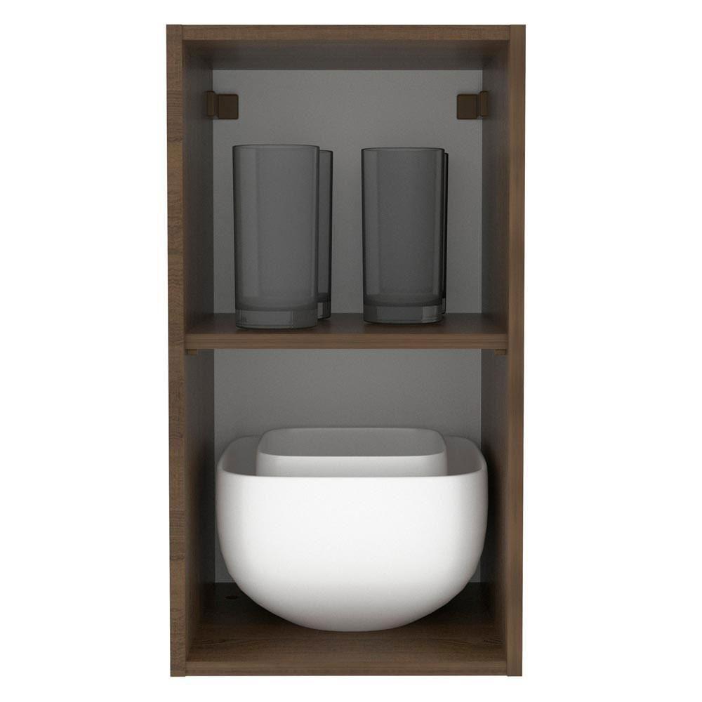 Armário Aéreo Madesa Lux 35 cm 1 Porta Rustic e Preto - 3