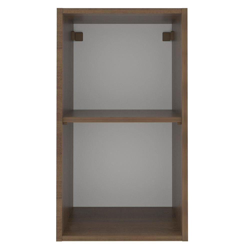 Armário Aéreo Madesa Lux 35 cm 1 Porta Rustic e Preto - 9