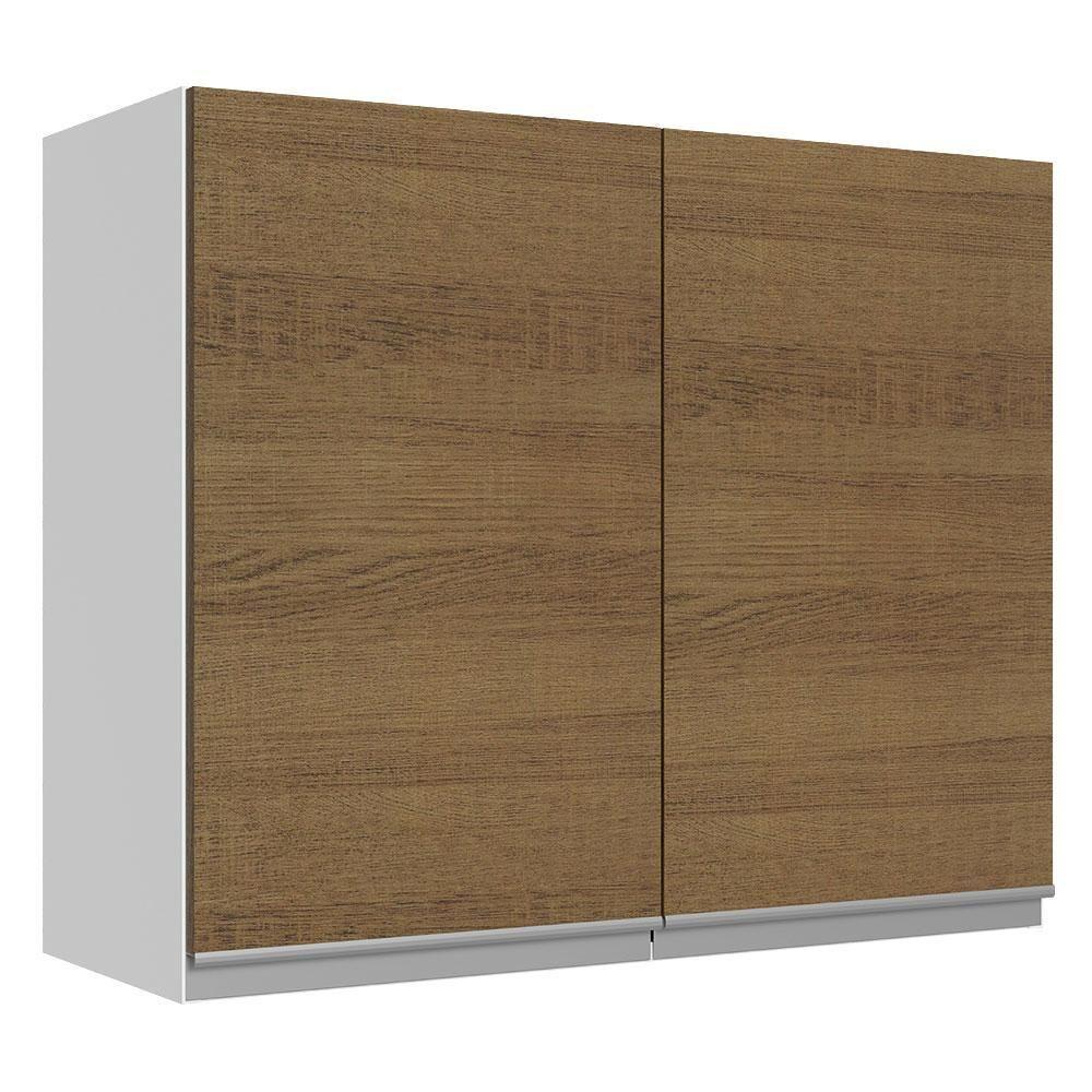 Armário Aéreo Glamy 100%MDF 80cm 2 Portas BR/Rustic Madesa - 1