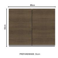 Armário Aéreo Glamy 100%MDF 80cm 2 Portas BR/Rustic Madesa - 10