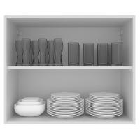 Armário Aéreo Glamy 100%MDF 80cm 2 Portas BR/Rustic Madesa - 6