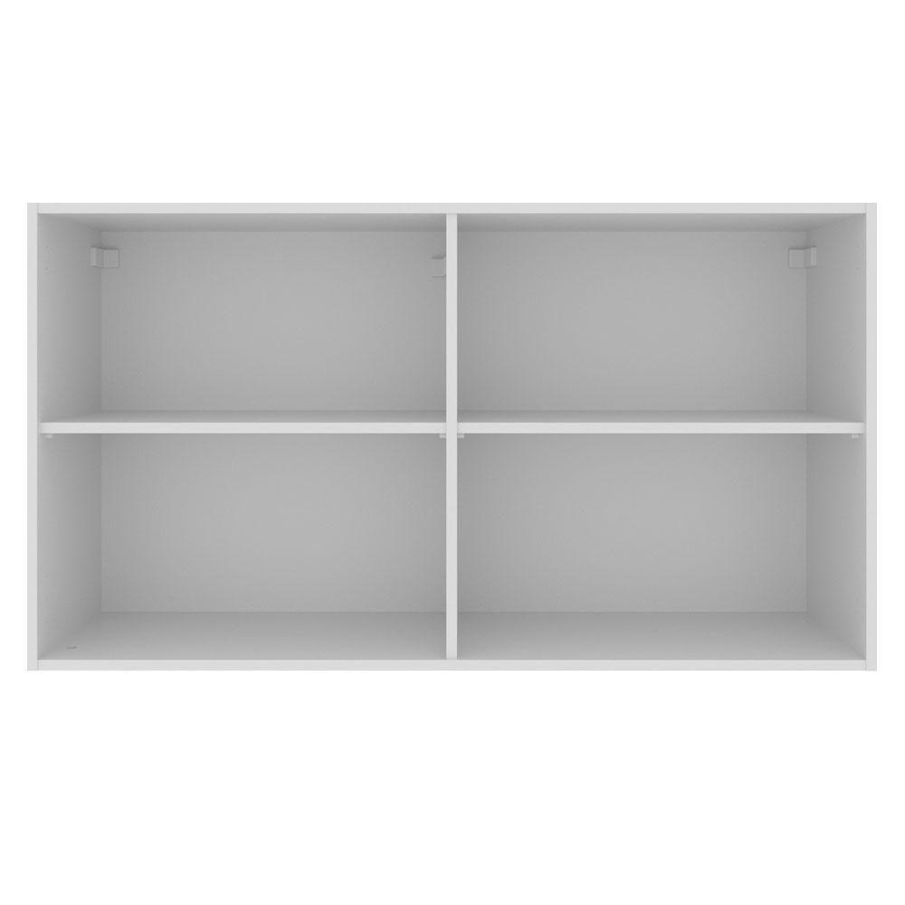 Armário Aéreo Madesa Glamy 120 Cm 2 Portas com Vidro Branco Preto - 5