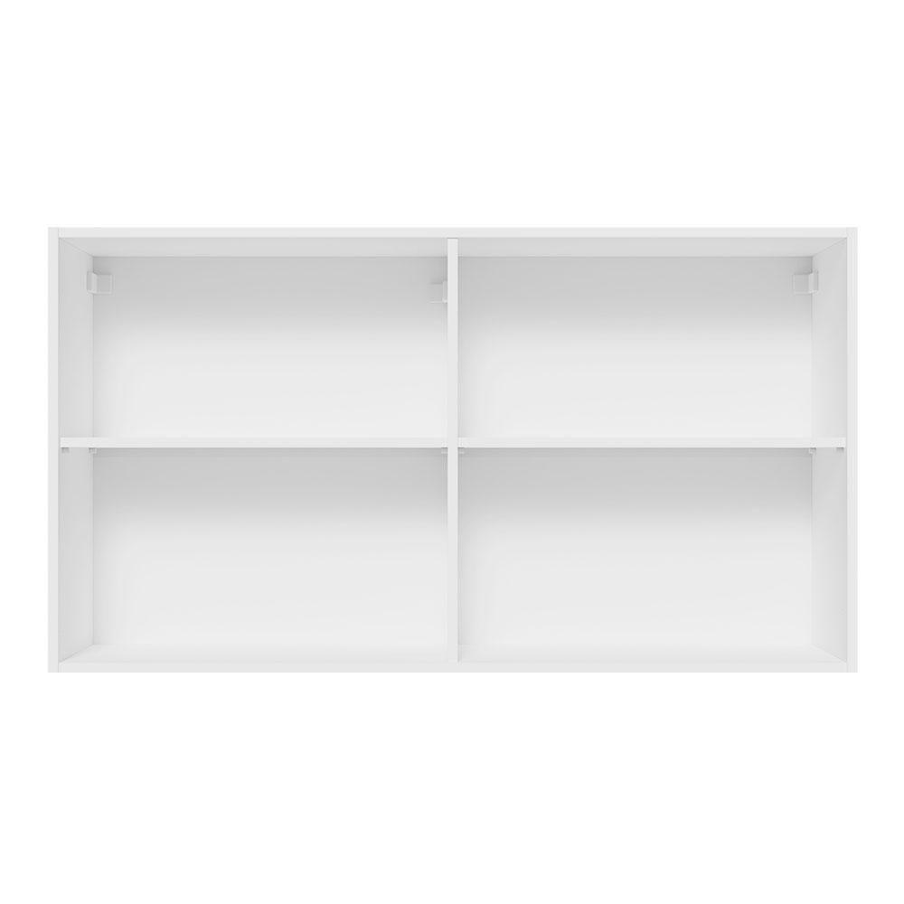 Armário Aéreo Madesa Glamy 120 Cm 2 Portas com Vidro Branco Preto - 10
