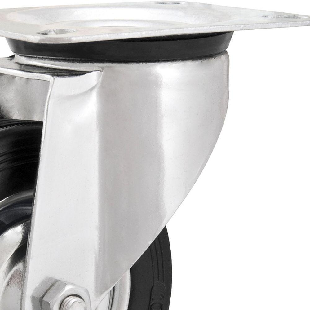 Rodizio Giratório 4'' Leve 60kg Núcleo Chapa Preto Vonder - 3