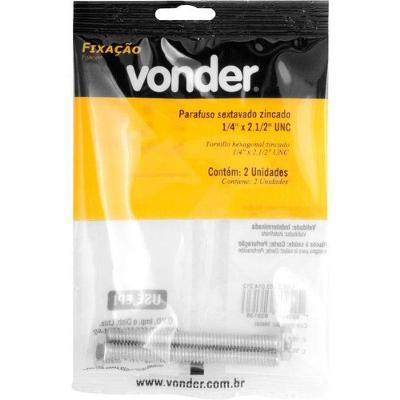 Parafuso Sextavado Zincado 1-4'' X 2.1-2'' Unc Vonder