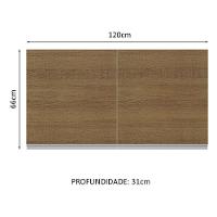 Armário Aéreo Glamy 100%MDF 120cm 2 Portas BR/Rustic Madesa - 10