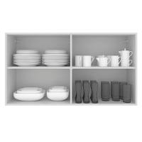 Armário Aéreo Glamy 2 Portas com Vidro 120cm Branco Madesa - 5