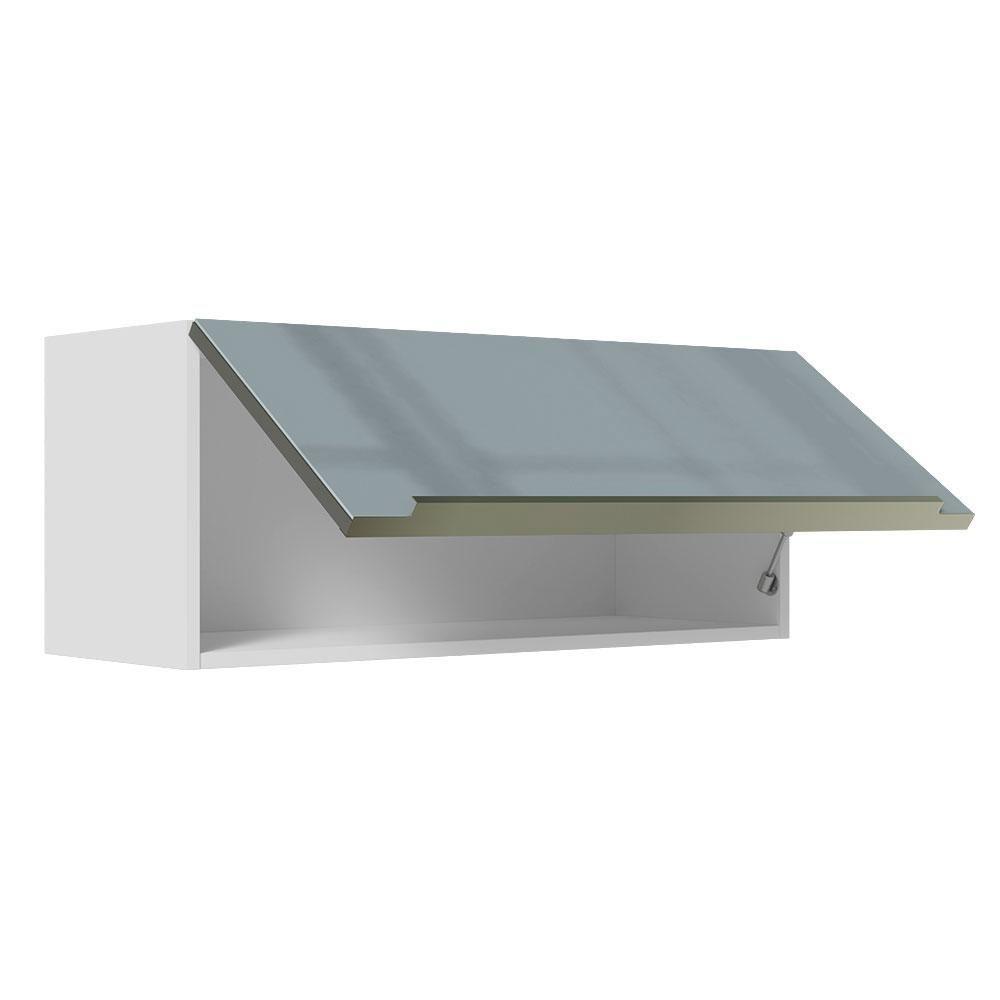 Armário Aéreo Lux 80cm 1 Porta Basculante Branco Cinza - 8